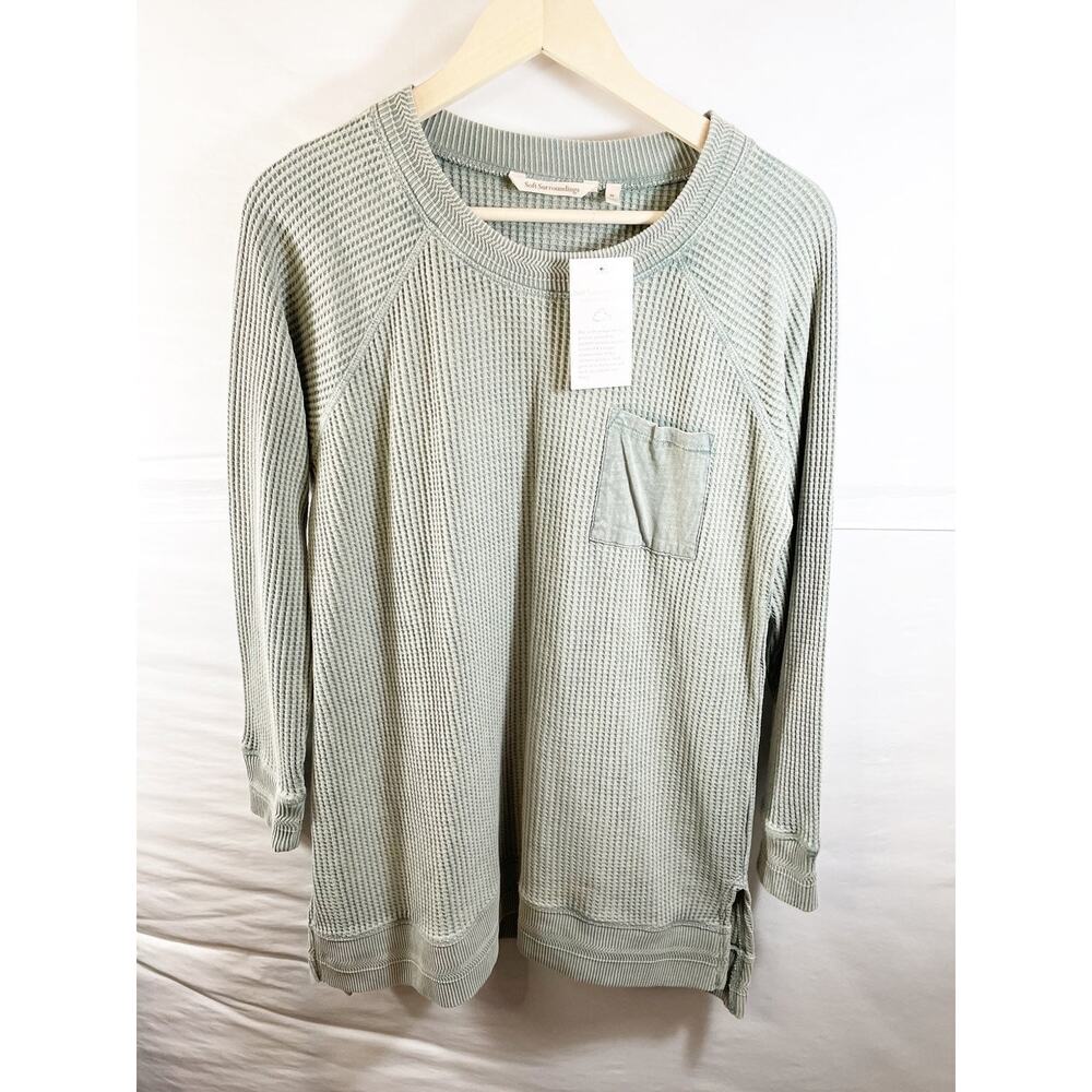 NWT Soft Surroundings Waffle Knit Top Size M